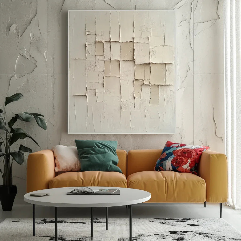 Silent Formation-Wabi-Sabi Style Beige Three-Dimensional Abstract Wall Art - artextured