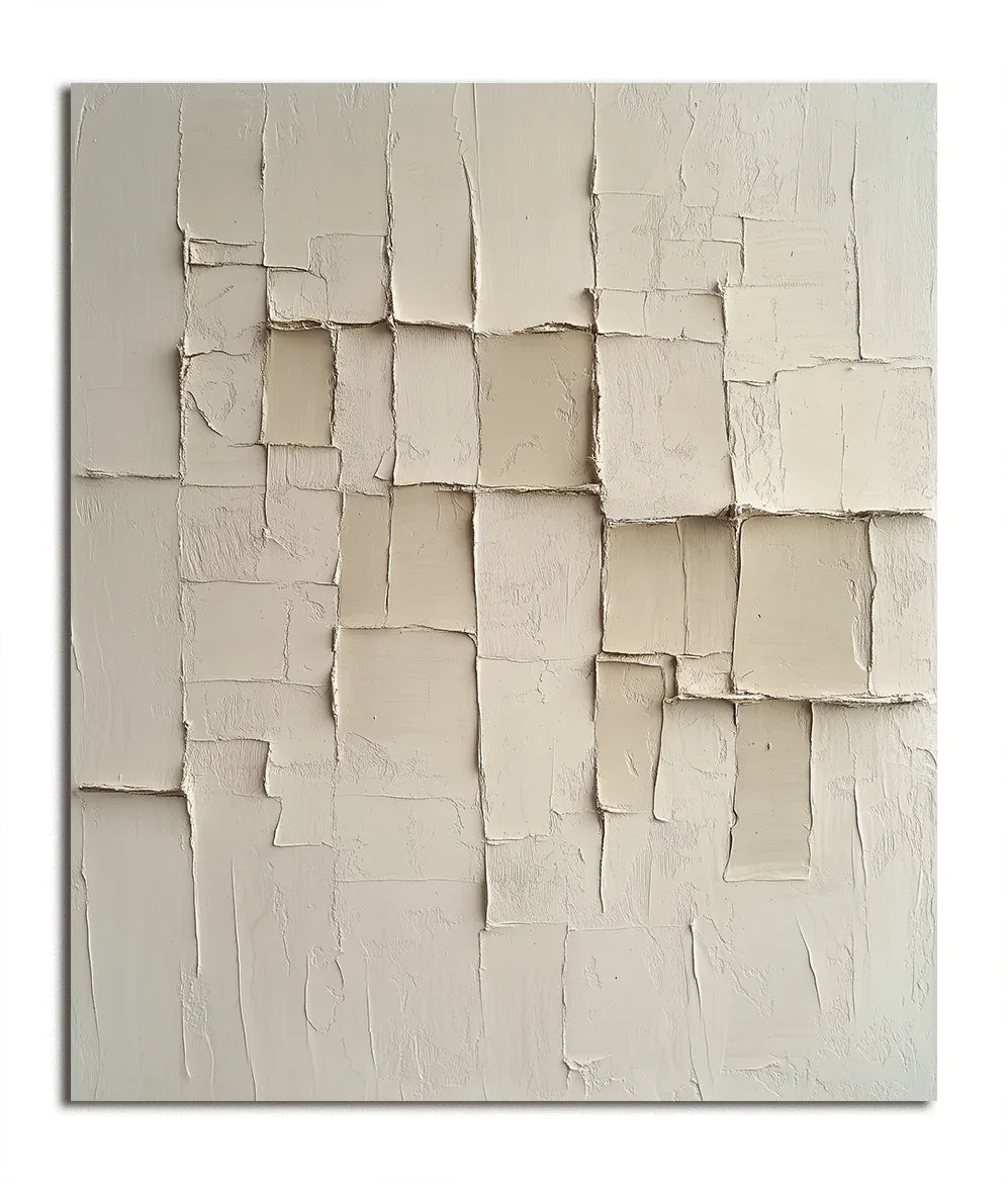 Silent Formation-Wabi-Sabi Style Beige Three-Dimensional Abstract Wall Art - artextured