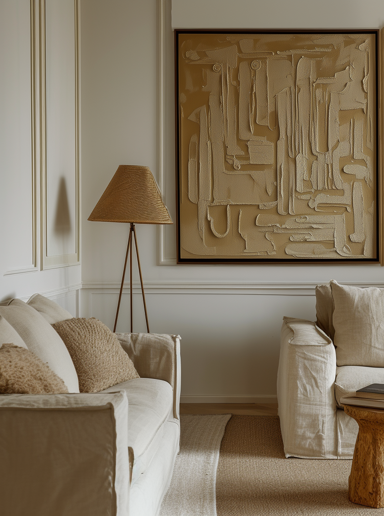 Echoes of Form-Gold Brown Relief Abstract Hand-Painted Texture Oil Painting Wall Art