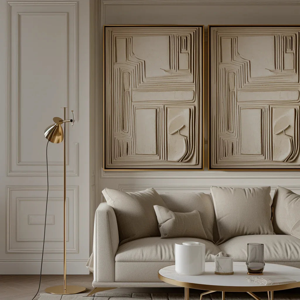 Classical Abstraction-Linear Depth Abstract Wall Art - artextured