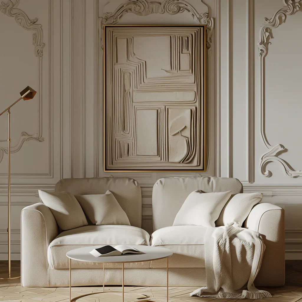 Classical Abstraction-Linear Depth Abstract Wall Art - artextured