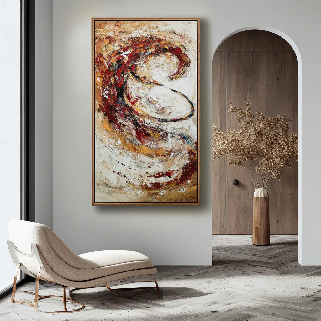 Ember Spiral – Dynamic Abstract Textured Oil Painting WP244448 - artextured