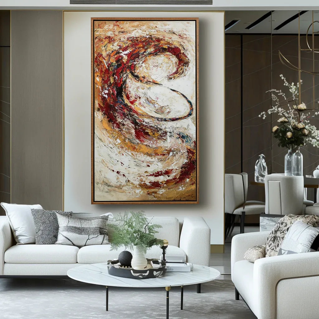 Ember Spiral – Dynamic Abstract Textured Oil Painting WP244448 - artextured