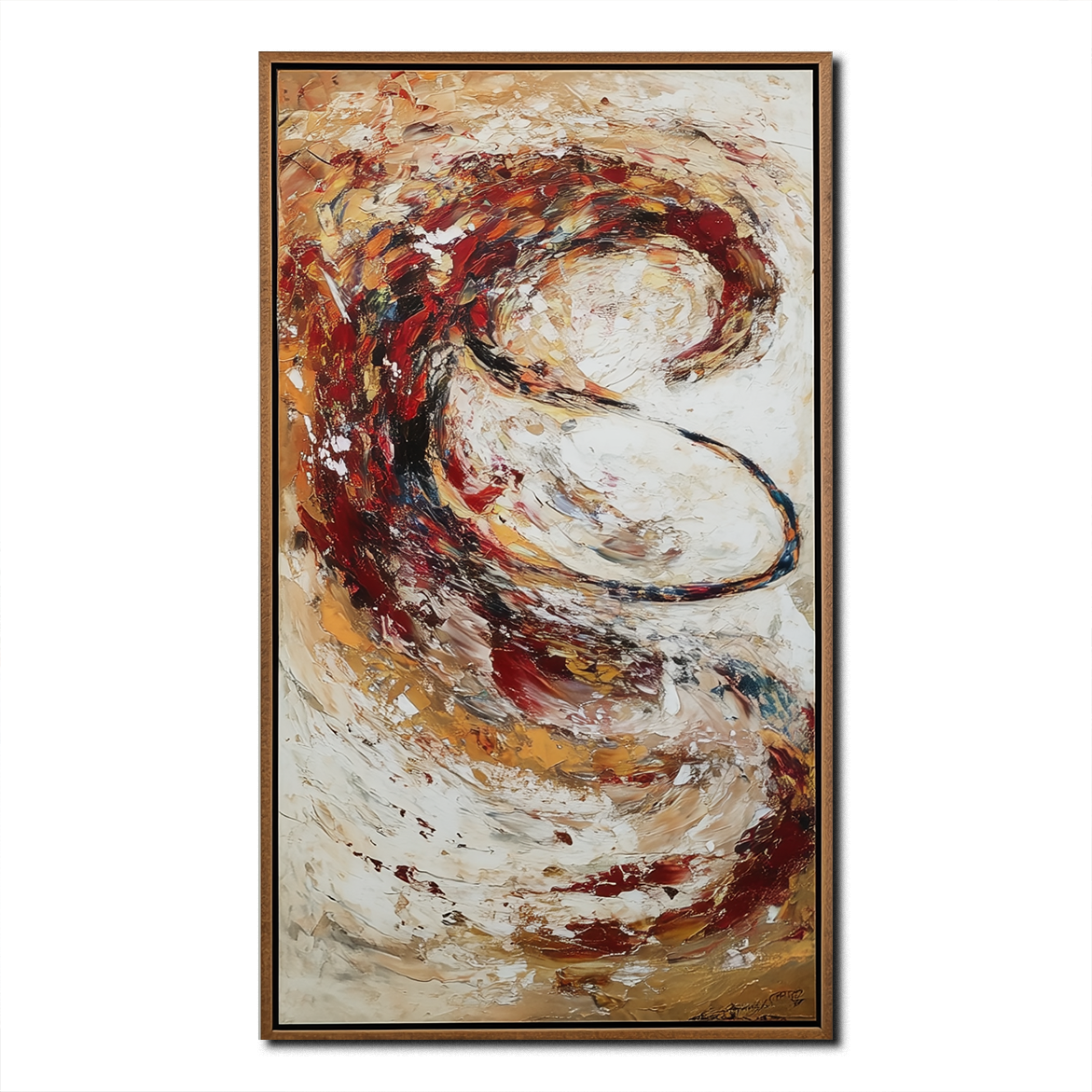 Ember Spiral – Dynamic Abstract Textured Oil Painting WP244448
