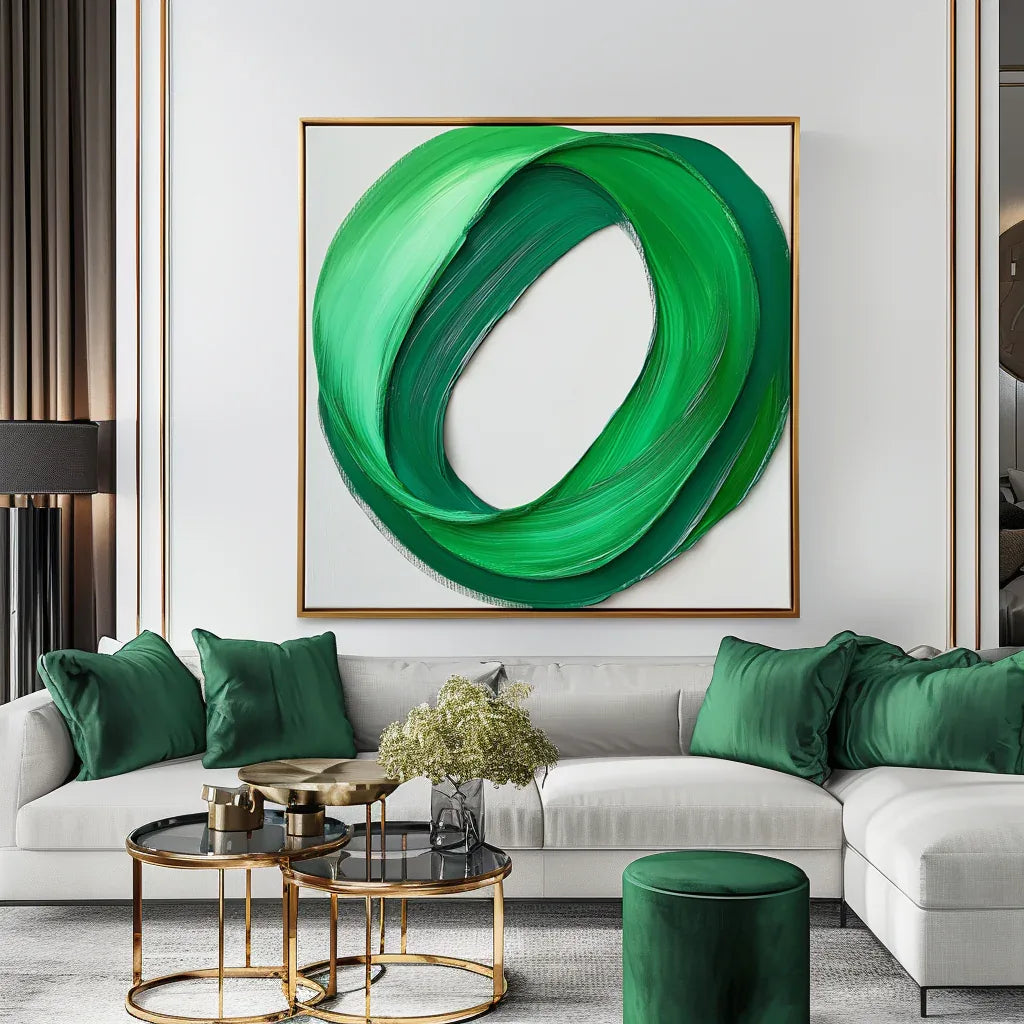 Loop of Light - Abstract Oil Painting for Minimalist Modern Wall Art - artextured