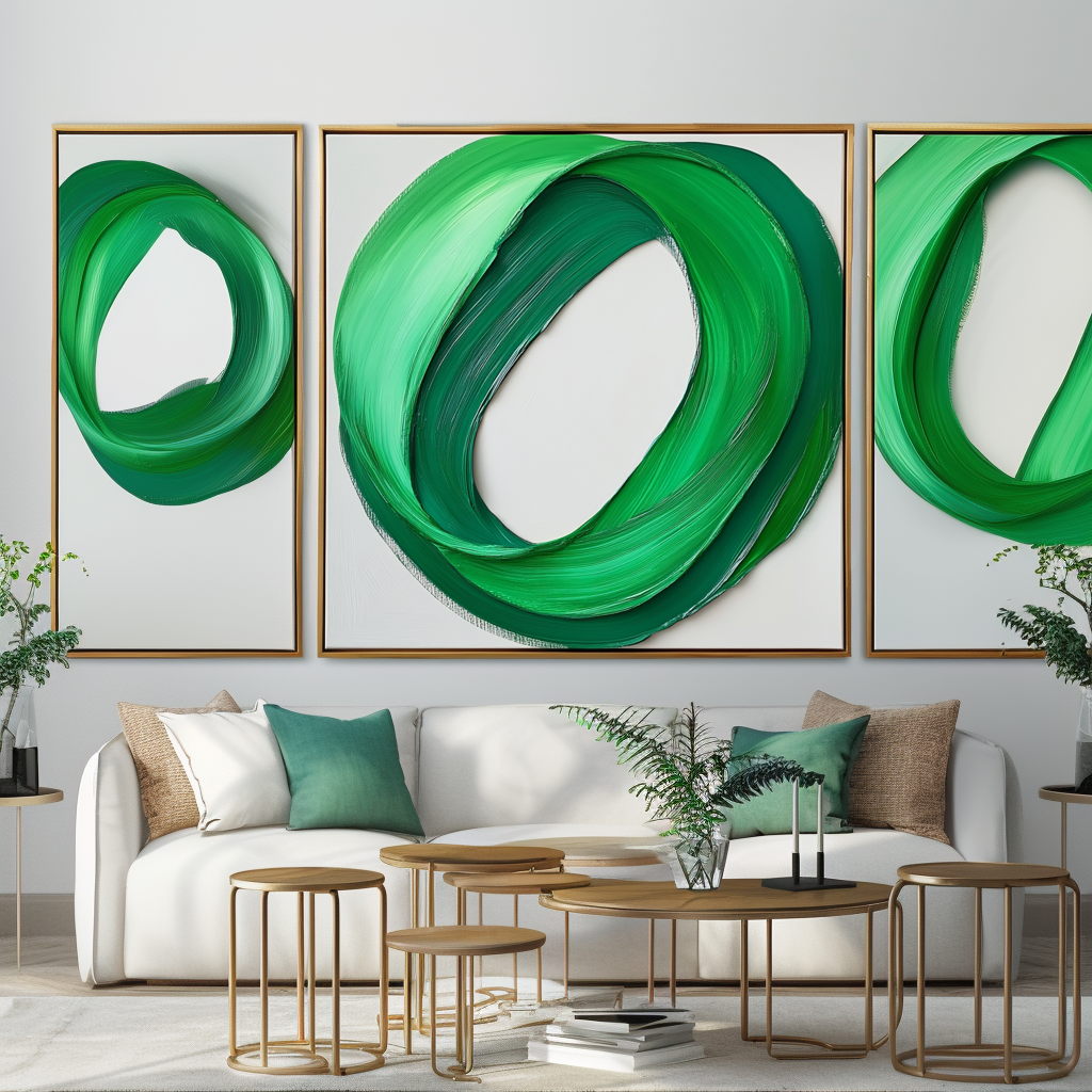 Loop of Light - Abstract Oil Painting for Minimalist Modern Wall Art