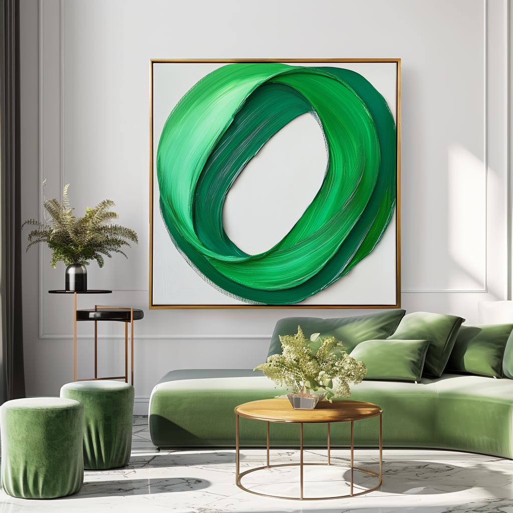 Loop of Light - Abstract Oil Painting for Minimalist Modern Wall Art
