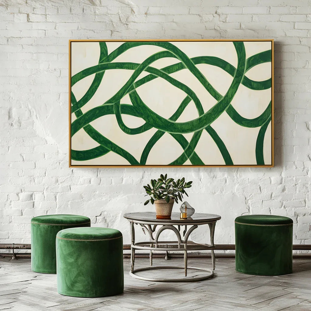 Tangled Rhythm - Abstract Oil Painting for Textured Modern Wall Art - artextured