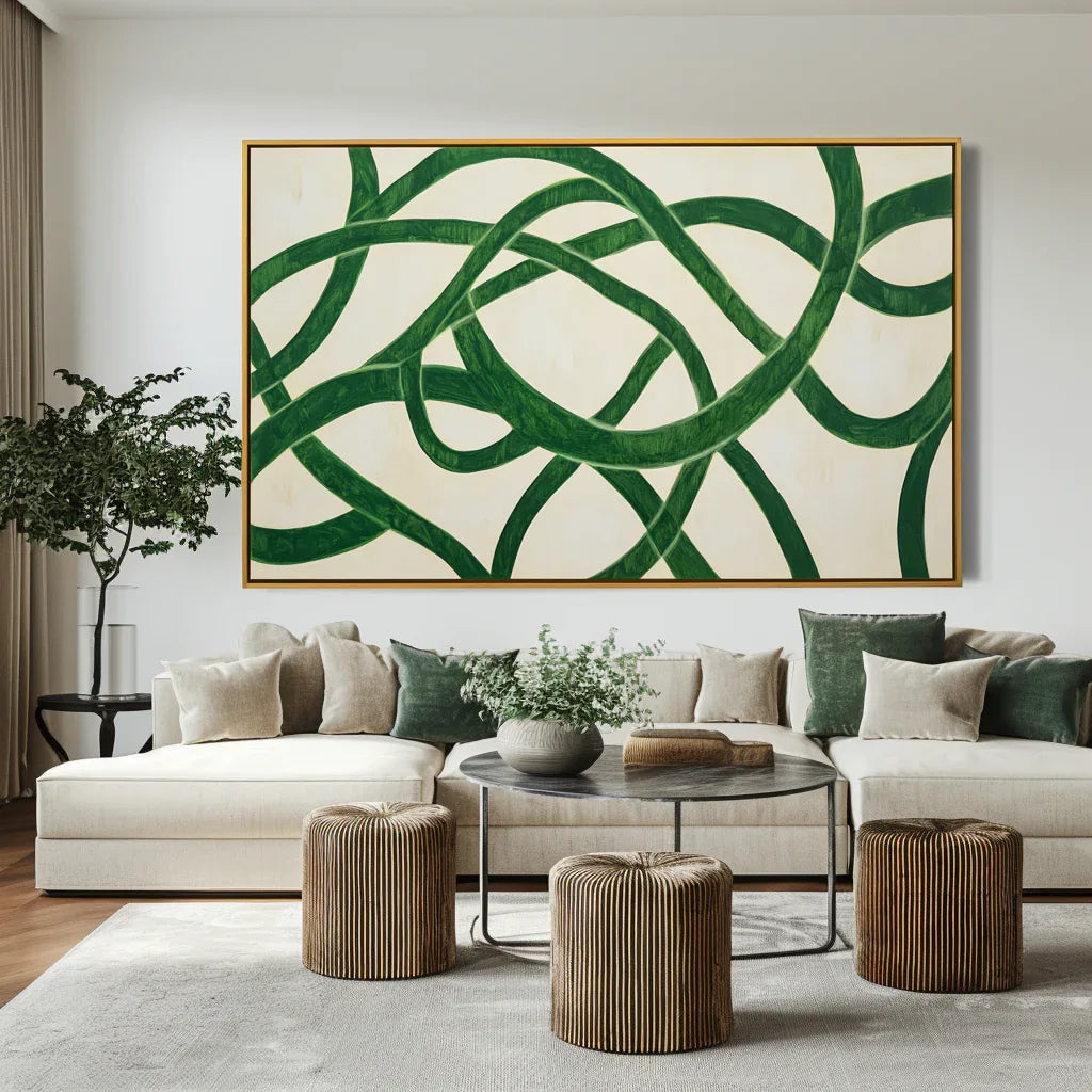 Tangled Rhythm - Abstract Oil Painting for Textured Modern Wall Art - artextured