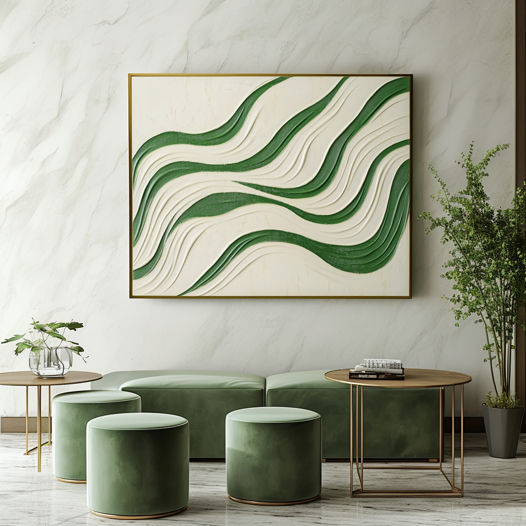 Echo Drift - Abstract Oil Painting For Wavy Line Modern Wall Art