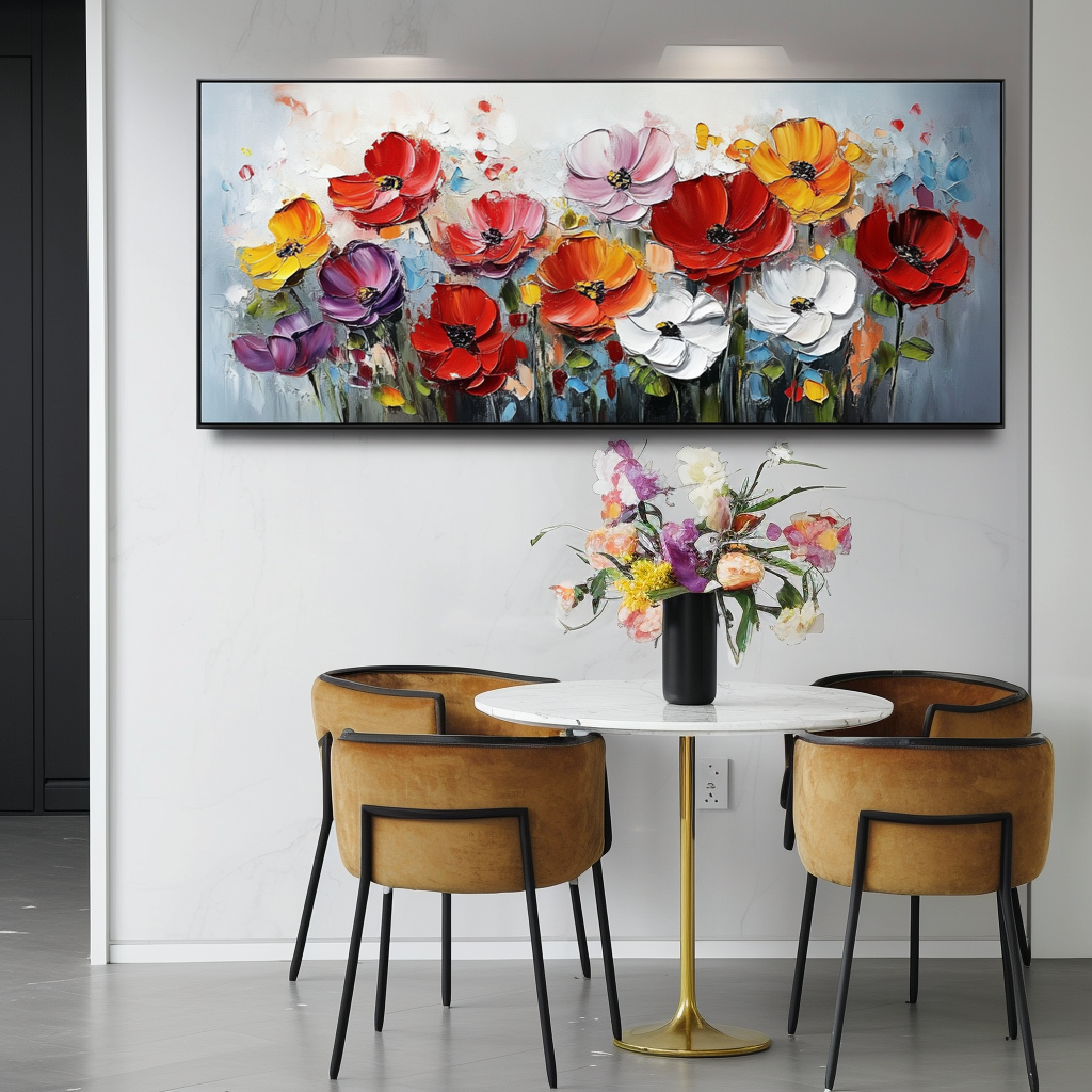 Garden Symphony - Colorful Textured Wall Art for Modern Decor