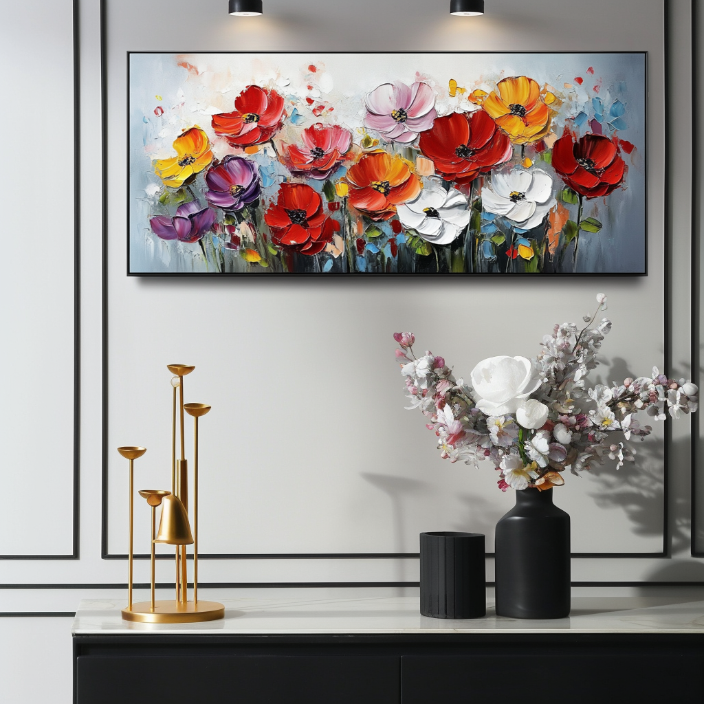 Garden Symphony - Colorful Textured Wall Art for Modern Decor