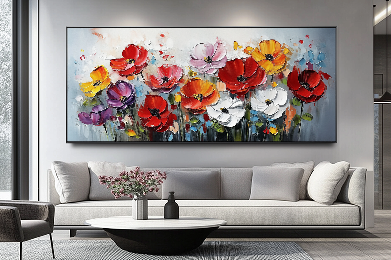 Garden Symphony - Colorful Textured Wall Art for Modern Decor