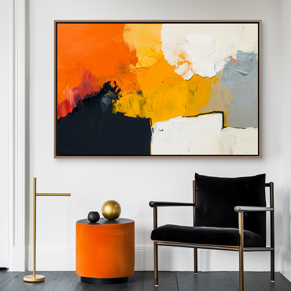 Volcanic Structure - Modern Textured Abstract Oil Painting