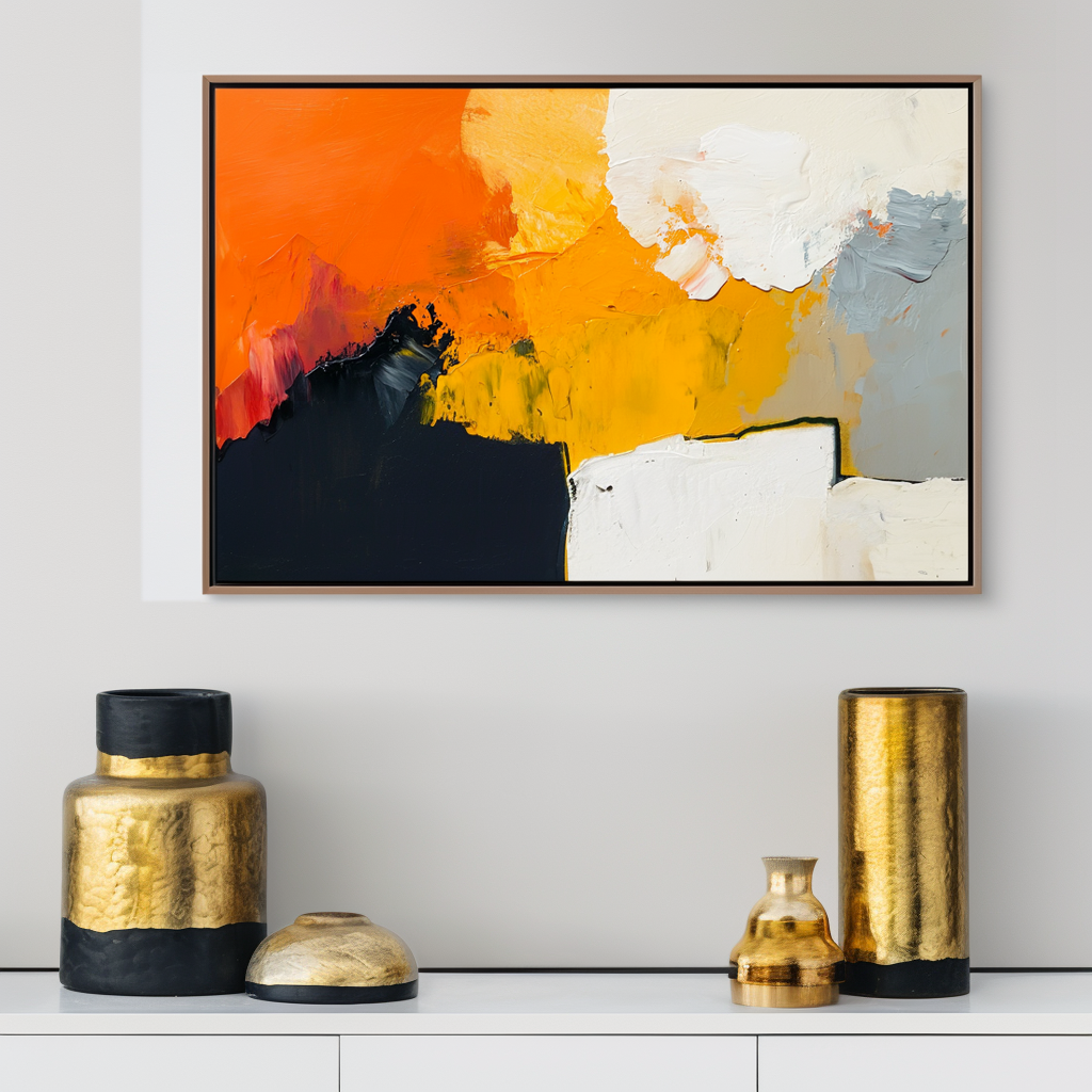 Volcanic Structure - Modern Textured Abstract Oil Painting