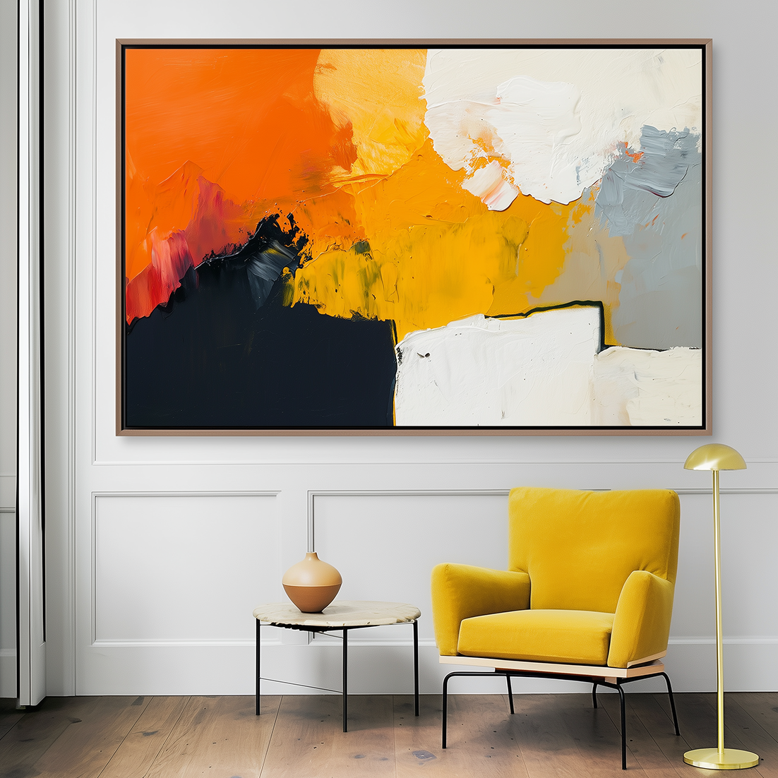Volcanic Structure - Modern Textured Abstract Oil Painting