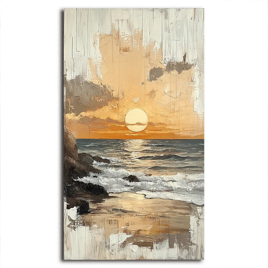 Twilight Tide - Textured Sunset Coastal Wall Art - artextured
