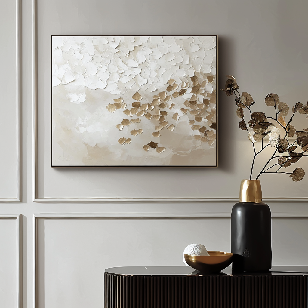 Golden Drift - Hand-Painted Abstract Oil Painting