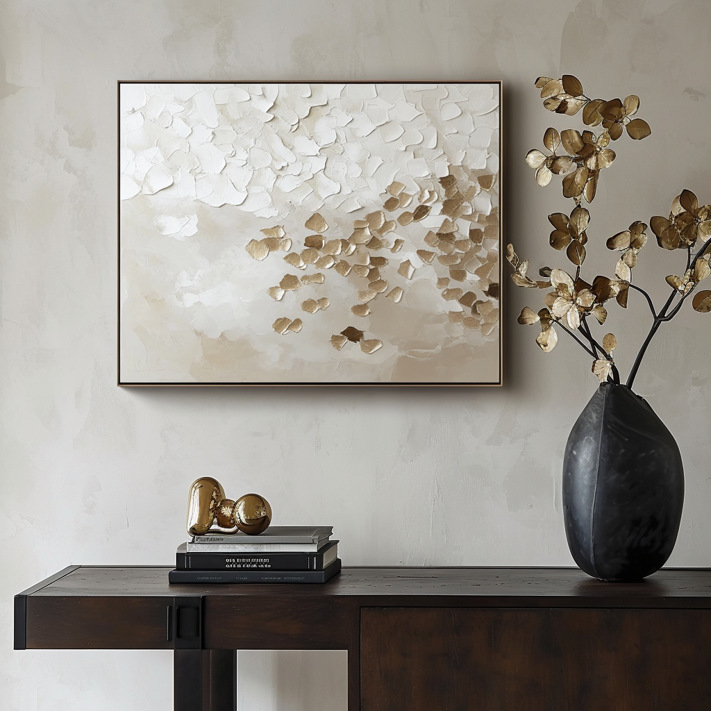 Golden Drift - Hand-Painted Abstract Oil Painting