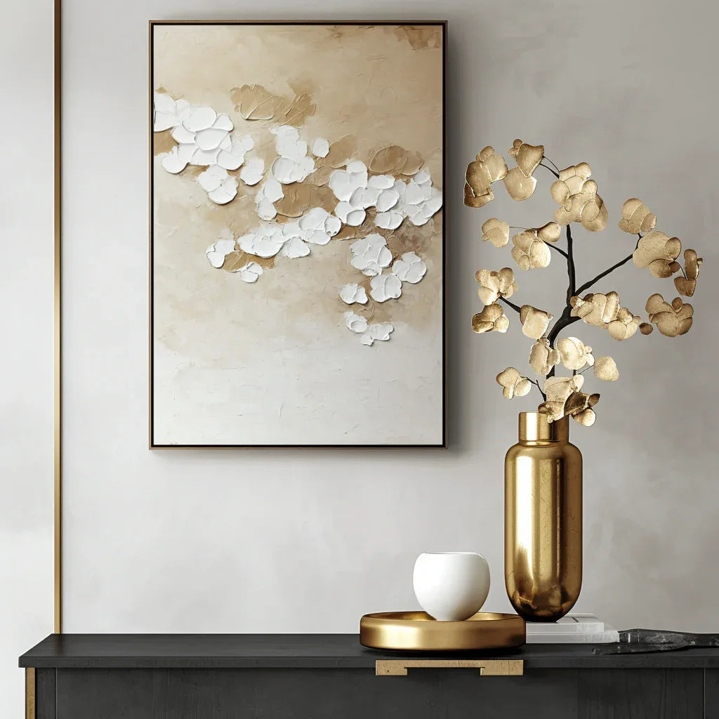 Floating Silence - Vertical Abstract Oil Painting - artextured