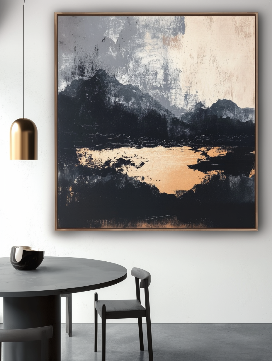 Silent Range - Abstract Landscape Oil Painting for Modern Spaces