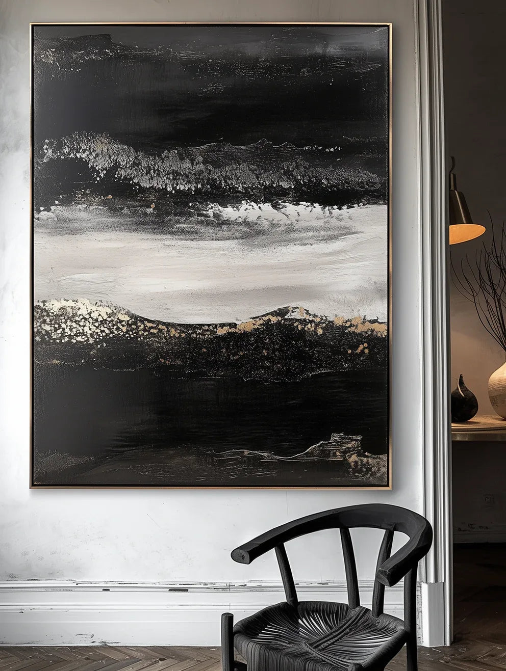 Silent Crest - Abstract Textured Oil Painting for Modern Wall Decor - artextured