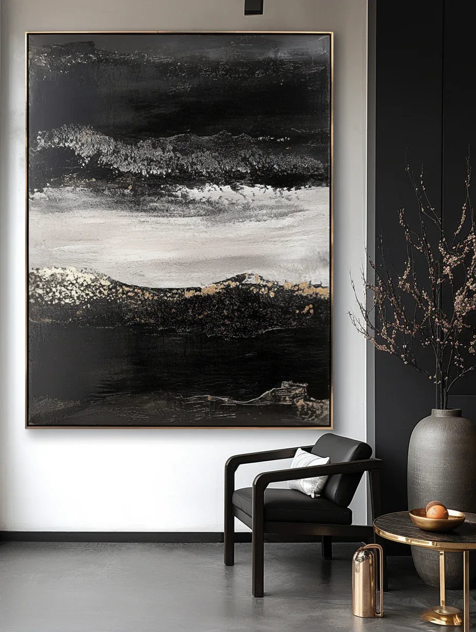 Silent Crest - Abstract Textured Oil Painting for Modern Wall Decor - artextured