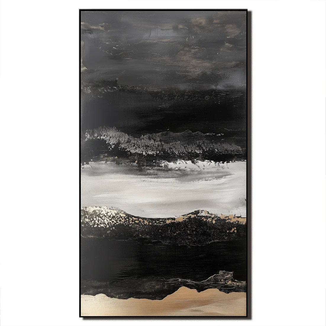 Twilight Ridge - Vertical Abstract Oil Painting for Modern Interiors - artextured