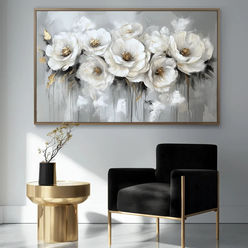 Petal Reverie - Textured 3D Floral Abstract Oil Painting - artextured
