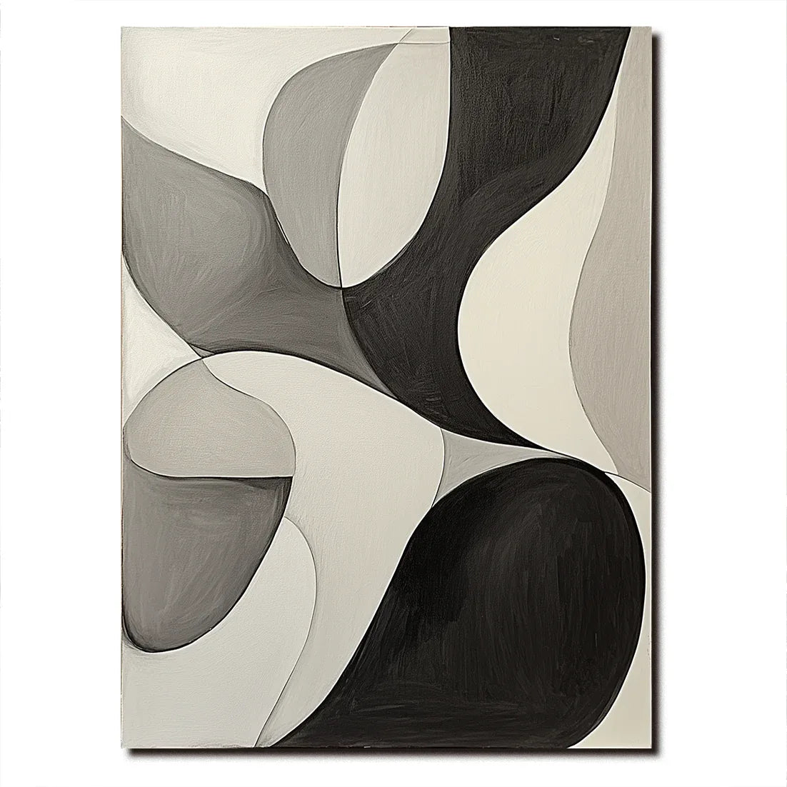 Flow Within – Minimalist Abstract Curved Shapes Canvas Painting - artextured