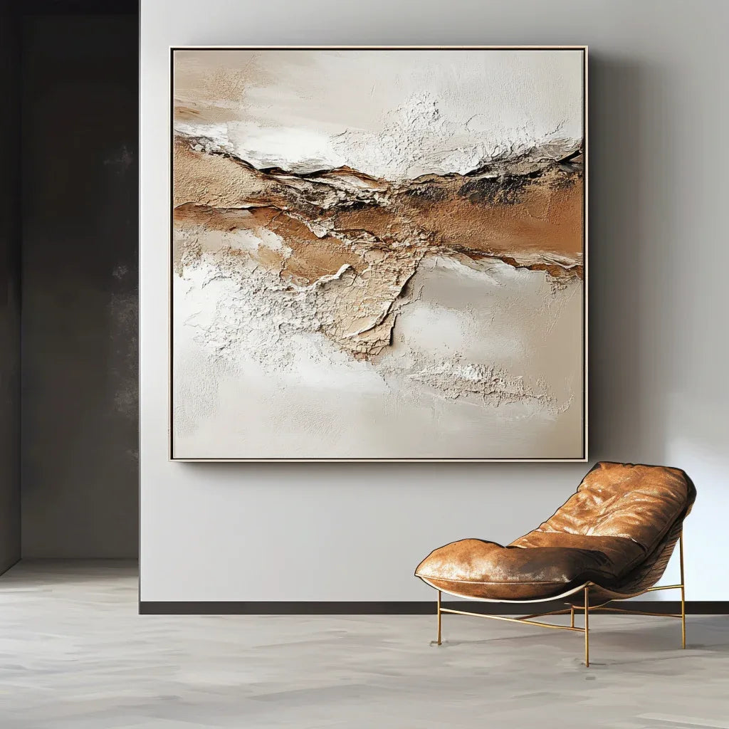 Earthy Texture and Soft Tones 1 - Minimalist Abstract Painting - artextured