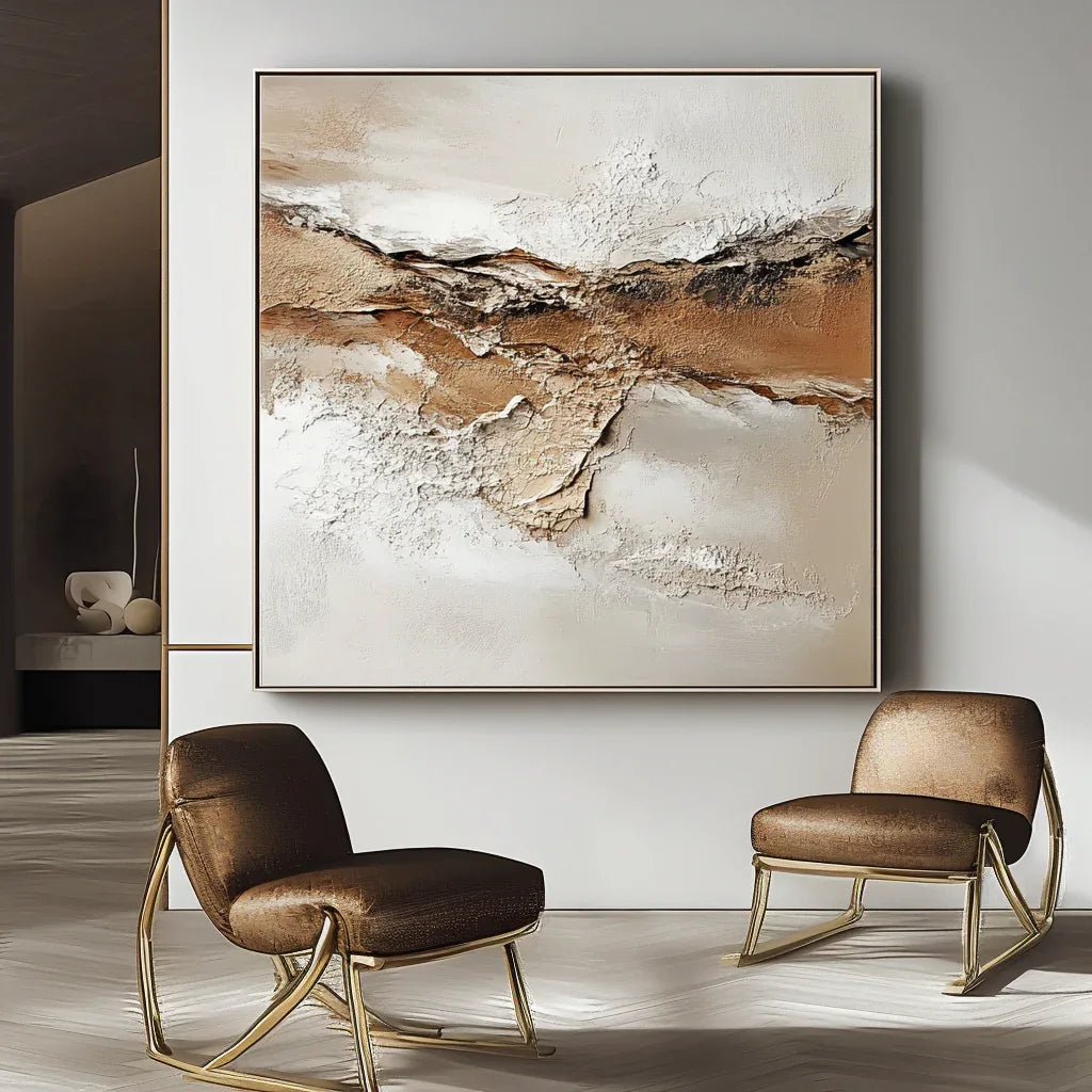 Earthy Texture and Soft Tones 1 - Minimalist Abstract Painting - artextured