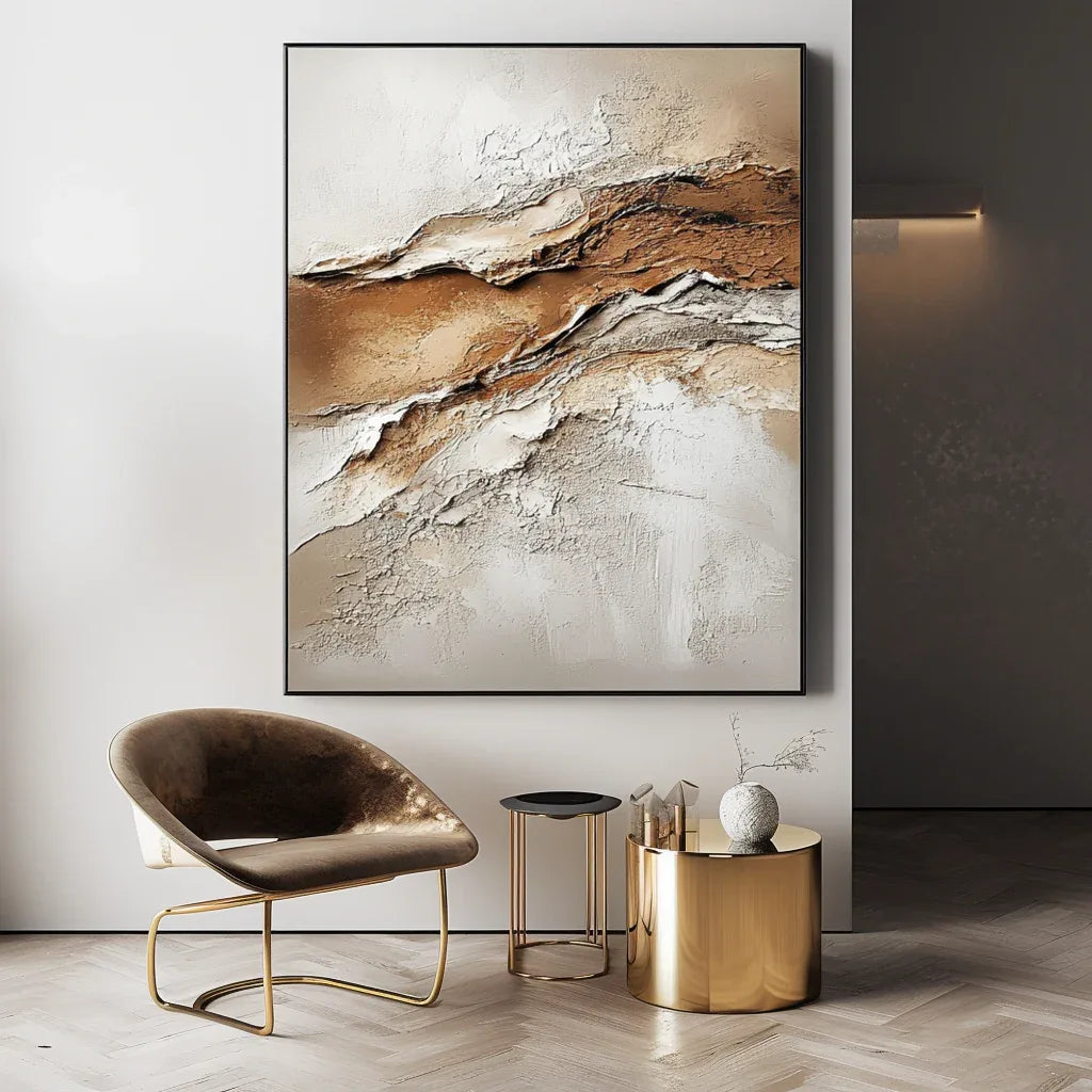 Earthy Texture and Soft Tones 2 - Textured Abstract Painting - artextured