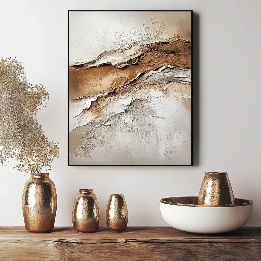 Earthy Texture and Soft Tones 2 - Textured Abstract Painting - artextured