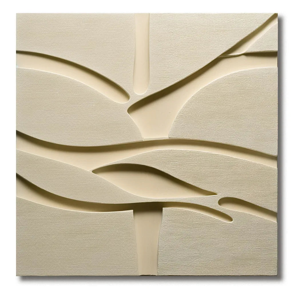 Echoes in Silence-3D minimalist relief style abstract wall art painting - artextured