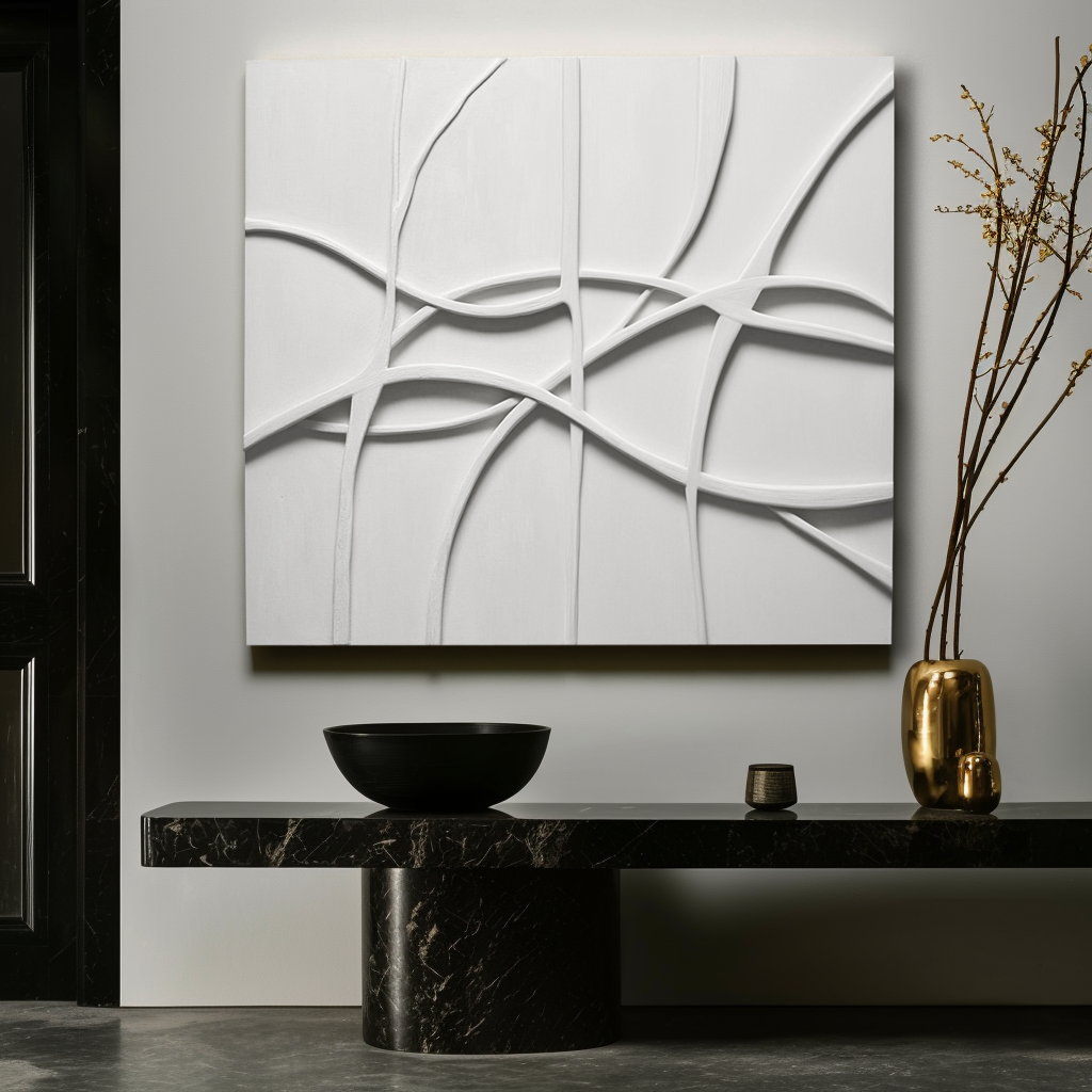 Woven Silence - Minimalist 3D Wall Art with Flowing Interlaced Lines
