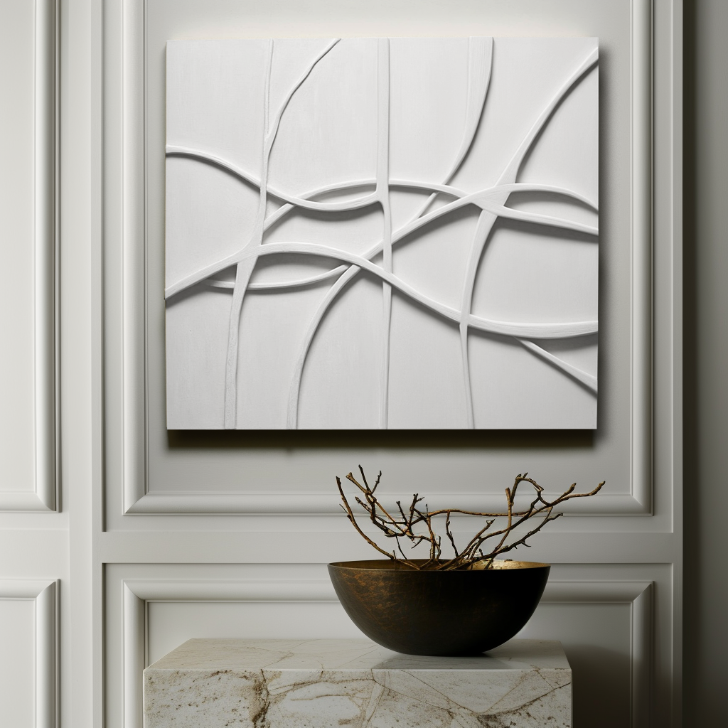 Woven Silence - Minimalist 3D Wall Art with Flowing Interlaced Lines