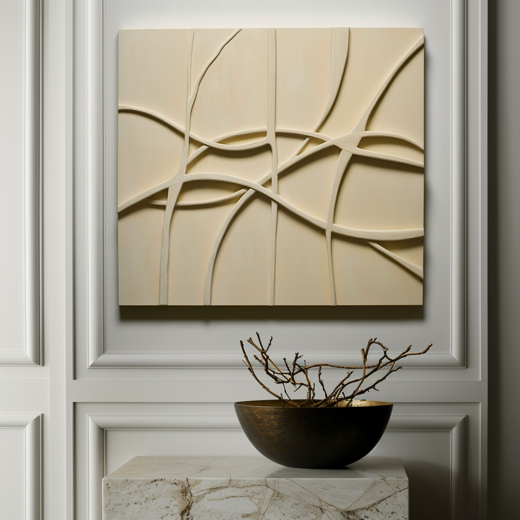 Woven Silence - Minimalist 3D Wall Art with Flowing Interlaced Lines