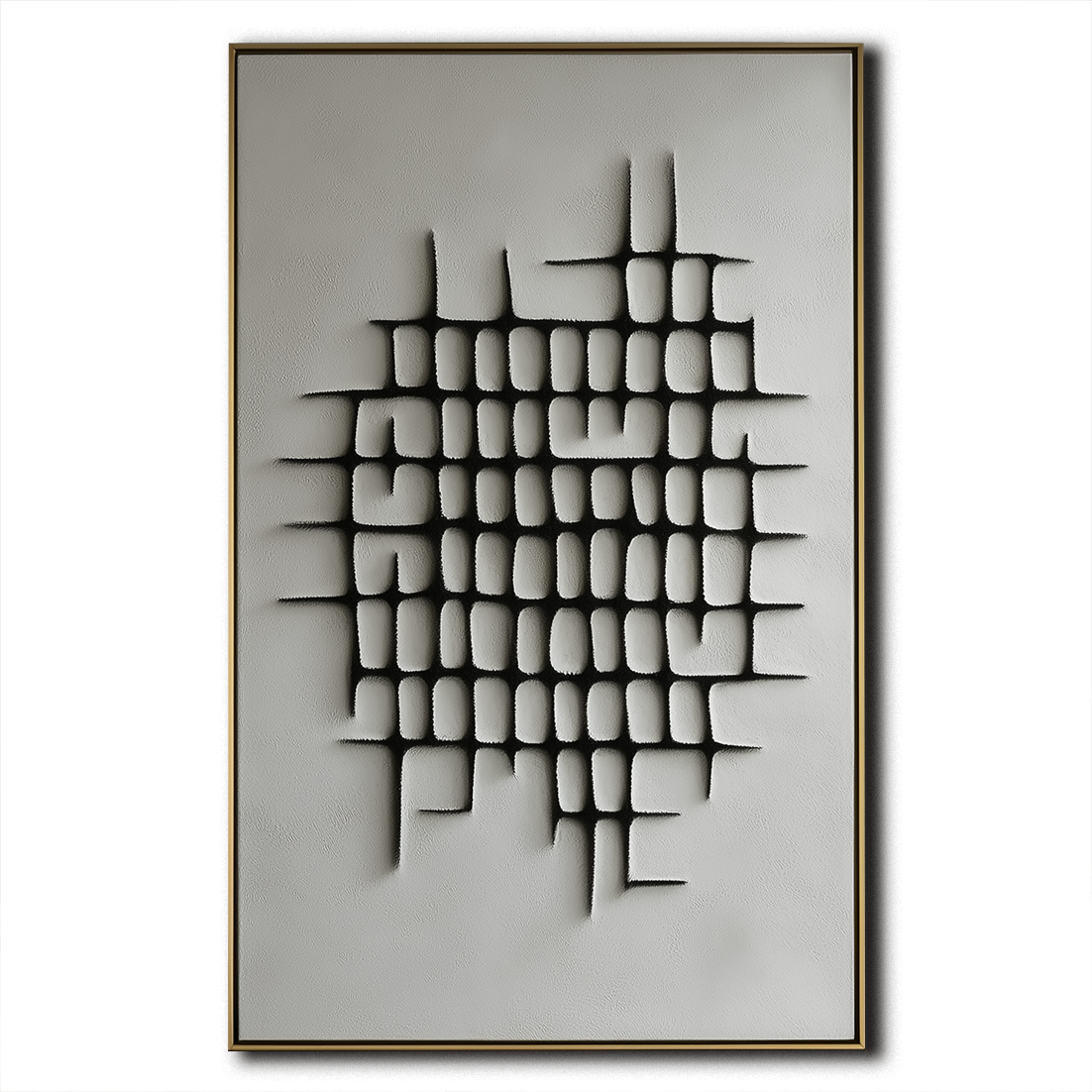 Fractured Grid-Modern Minimalist Geometric Grid Texture Wall Art