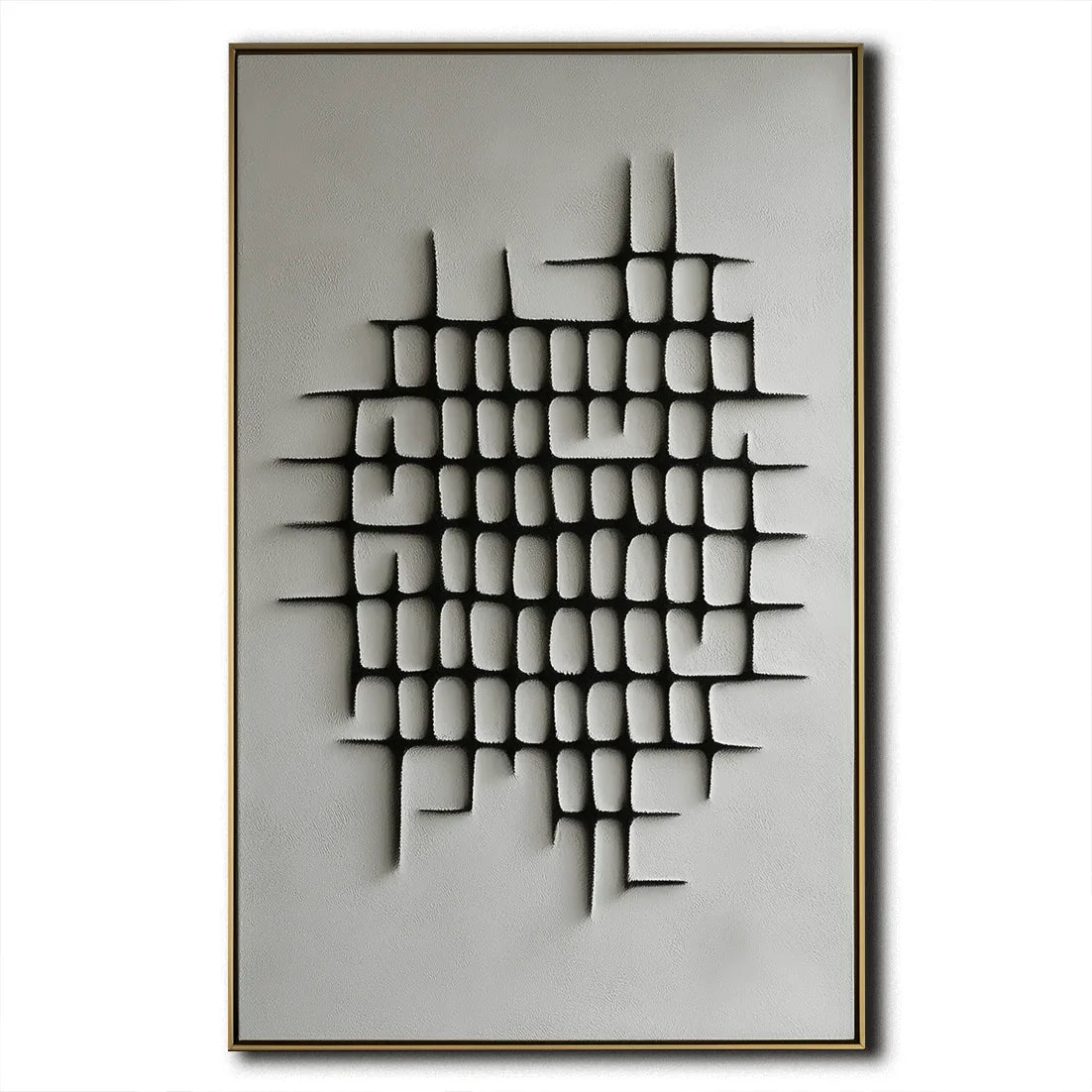 Fractured Grid-Modern Minimalist Geometric Grid Texture Wall Art - artextured