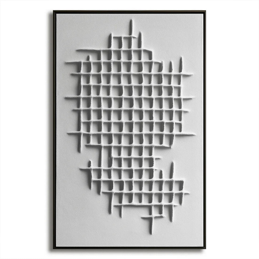 Structured Silence-Geometric Structure Abstract Grid Texture Wall Art - artextured