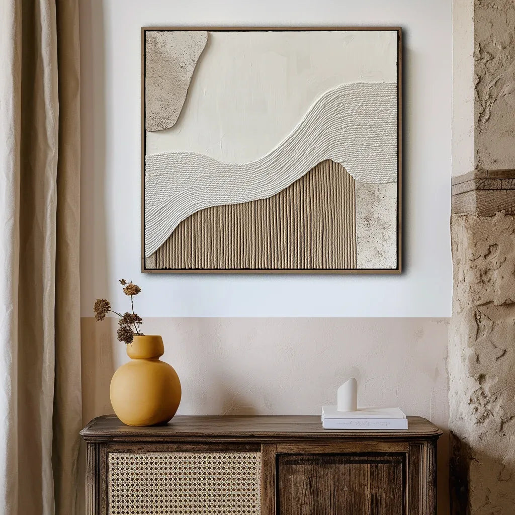 Echoes of Earth-Modern Abstract Style Ridge Texture Wall Art - artextured