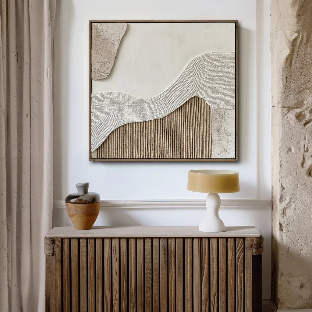 Echoes of Earth-Modern Abstract Style Ridge Texture Wall Art - artextured