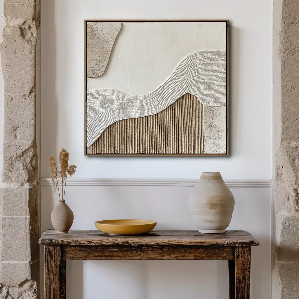 Echoes of Earth-Modern Abstract Style Ridge Texture Wall Art - artextured