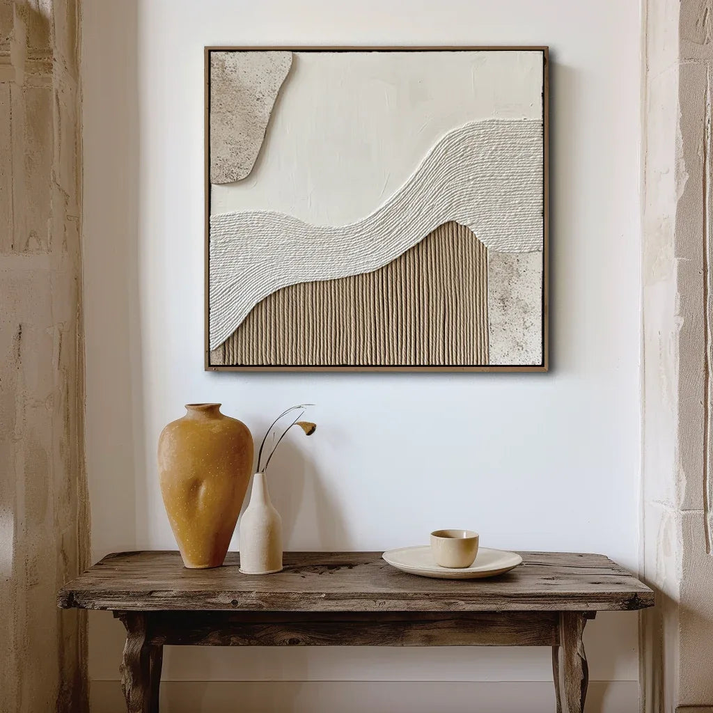 Echoes of Earth-Modern Abstract Style Ridge Texture Wall Art - artextured