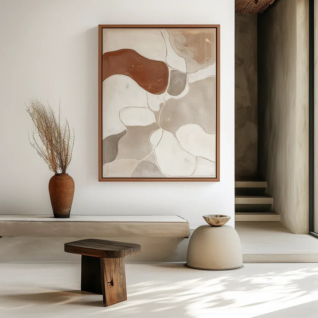 Earthen Harmony-Modern Minimalist Wabi-Sabi Style Abstract Wall Art - artextured