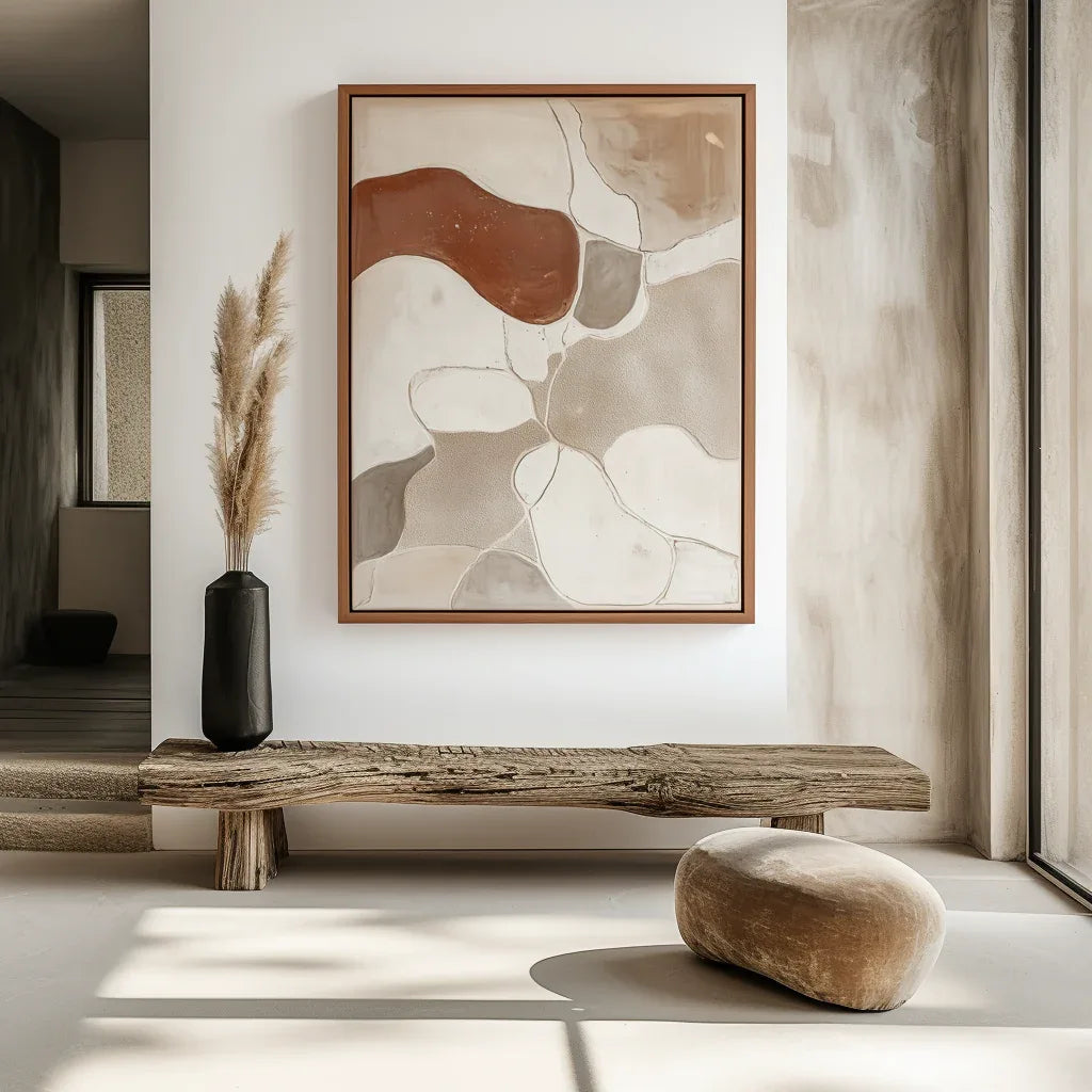 Earthen Harmony-Modern Minimalist Wabi-Sabi Style Abstract Wall Art - artextured