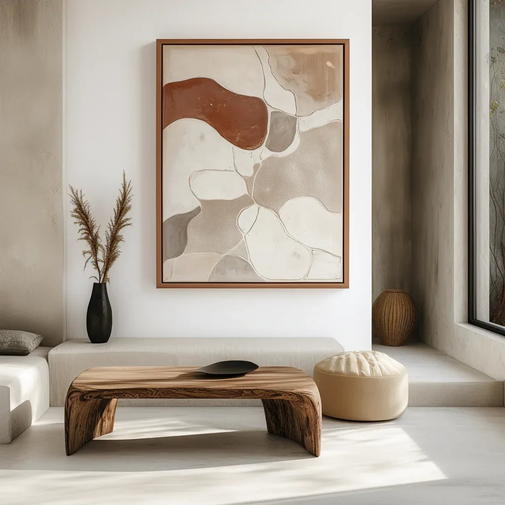 Earthen Harmony-Modern Minimalist Wabi-Sabi Style Abstract Wall Art - artextured