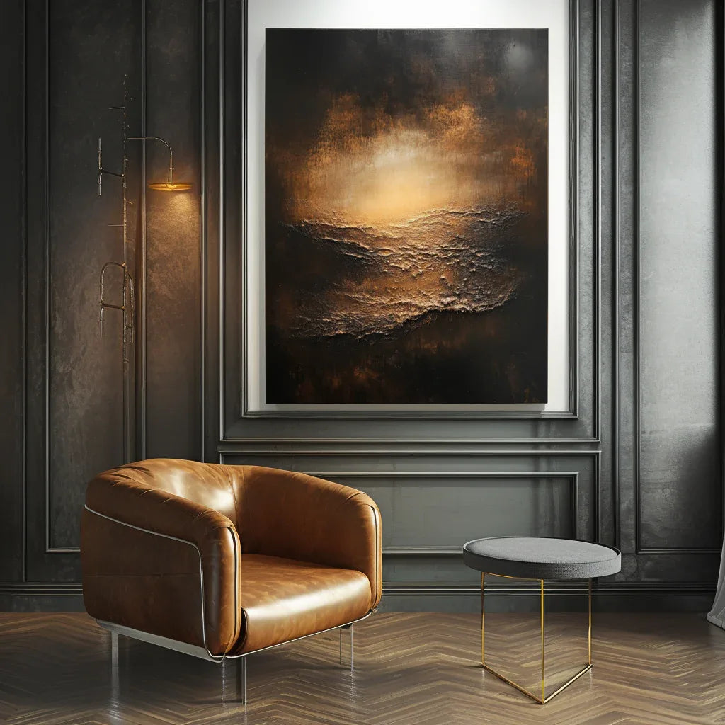 Ember Horizon-Modern Abstract Light and Shadow Texture Wall Art - artextured