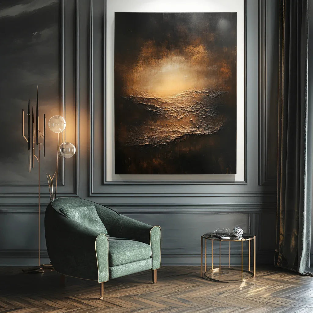 Ember Horizon-Modern Abstract Light and Shadow Texture Wall Art - artextured